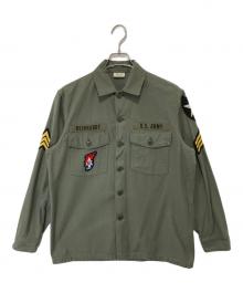 BUZZ RICKSON'S（バズリクソンズ）の古着「COTTON SATEEN OLIVE GREEN SHADE107（コットンサテン オリーブグリーンシェード）/ ミリタリーシャツ　BR29586　John Lennon/ジョンレノン モデル」｜オリーブ