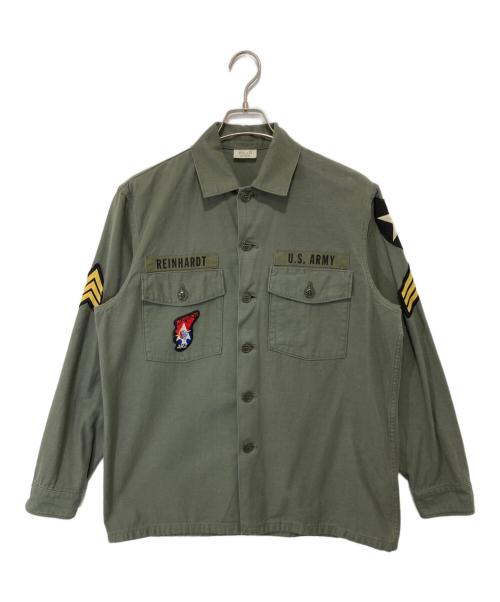 BUZZ RICKSON'S（バズリクソンズ）BUZZ RICKSON'S COTTON SATEEN OLIVE GREEN SHADE107（コットンサテン オリーブグリーンシェード）/ ミリタリーシャツ　BR29586　John Lennon/ジョンレノン モデルの古着・服飾アイテム