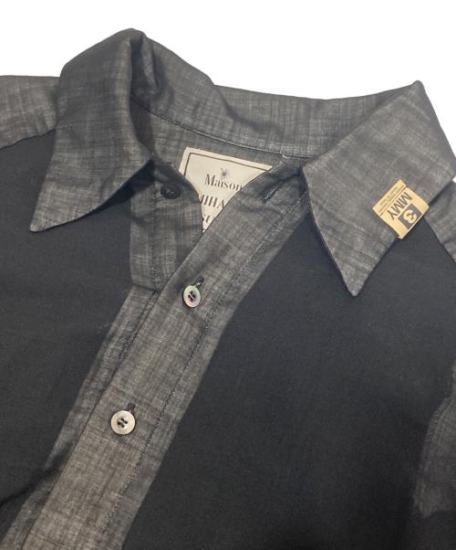 Maison MIHARA YASUHIRO（メゾン ミハラ ヤスヒロ）Maison MIHARA YASUHIRO (メゾン ミハラ ヤスヒロ) シアーウールギャザーブラウス B08SH231 ブラック サイズ:36の古着・服飾アイテム