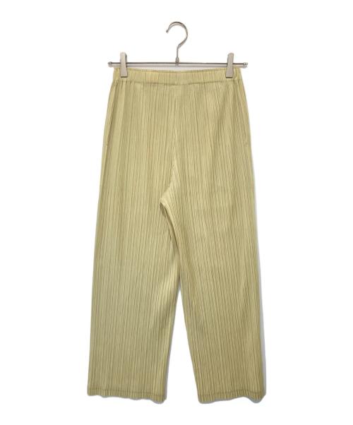 PLEATS PLEASE（プリーツプリーズ）PLEATS PLEASE (プリーツプリーズ) THICKER BOTTOMS 2（シッカーボトムス）/ プリーツパンツ　PP31JF392 イエロー サイズ:2の古着・服飾アイテム