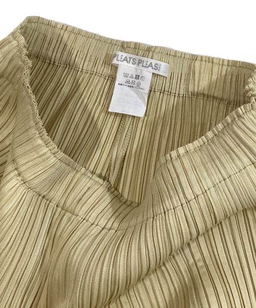 PLEATS PLEASE（プリーツプリーズ）PLEATS PLEASE (プリーツプリーズ) THICKER BOTTOMS 2（シッカーボトムス）/ プリーツパンツ　PP31JF392 イエロー サイズ:2の古着・服飾アイテム