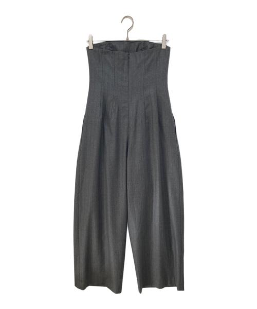 AURALEE（オーラリー）AURALEE (オーラリー) WOOL FULLING FLANNEL STRIPE JUMPSUIT ジャンプスーツ　A24AT05HC グレー サイズ:1の古着・服飾アイテム