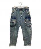 DIESELディーゼル）の古着「ルーズフィットデニムカーゴパンツ A09535 0EMAN V」｜インディゴ