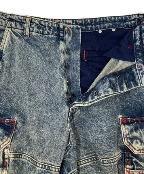 DIESEL（ディーゼル）DIESEL (ディーゼル) ルーズフィットデニムカーゴパンツ A09535 0EMAN V インディゴ サイズ:28の古着・服飾アイテム