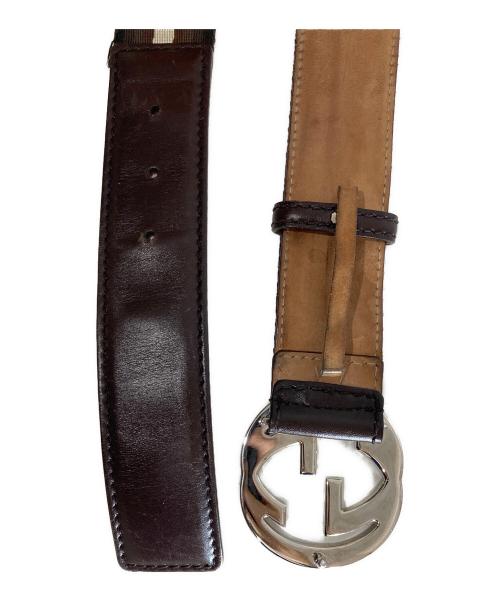 GUCCI（グッチ）GUCCI (グッチ) インターロッキングGベルト　114984 ブラウンの古着・服飾アイテム