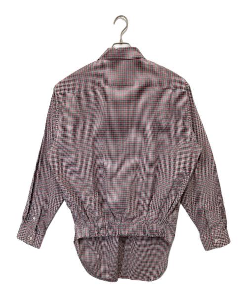RAF SIMONS（ラフシモンズ）RAF SIMONS (ラフシモンズ) SHIRTS WITH ELASTIC ON THE BACK　シャツウィズエラスティックオンザブラック　18SS 181-224 レッド サイズ:46の古着・服飾アイテム
