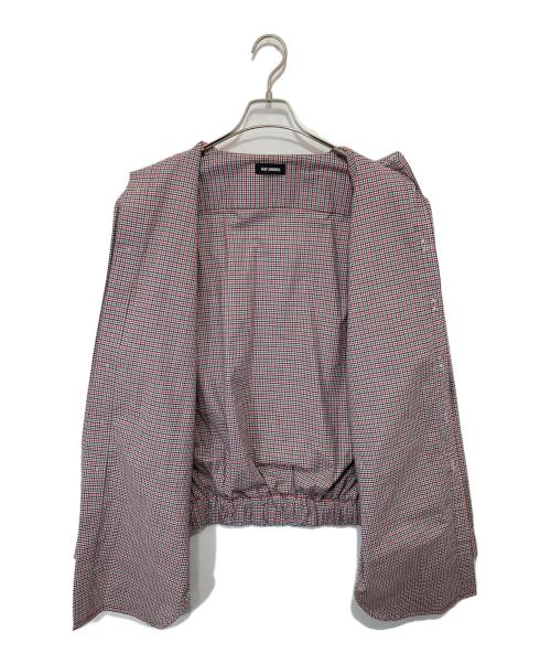 RAF SIMONS（ラフシモンズ）RAF SIMONS (ラフシモンズ) SHIRTS WITH ELASTIC ON THE BACK　シャツウィズエラスティックオンザブラック　18SS 181-224 レッド サイズ:46の古着・服飾アイテム