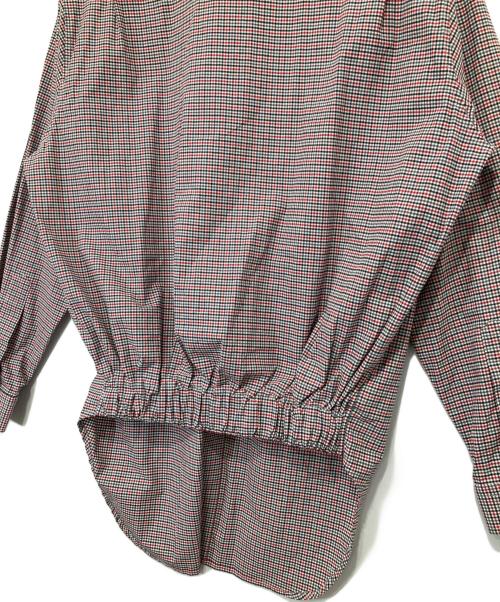 RAF SIMONS（ラフシモンズ）RAF SIMONS (ラフシモンズ) SHIRTS WITH ELASTIC ON THE BACK　シャツウィズエラスティックオンザブラック　18SS 181-224 レッド サイズ:46の古着・服飾アイテム