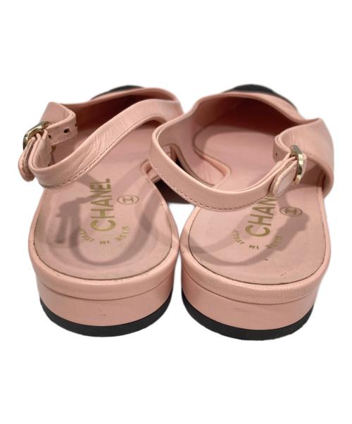 CHANEL（シャネル）CHANEL (シャネル) スリングバッグパンプス ピンク サイズ:38の古着・服飾アイテム