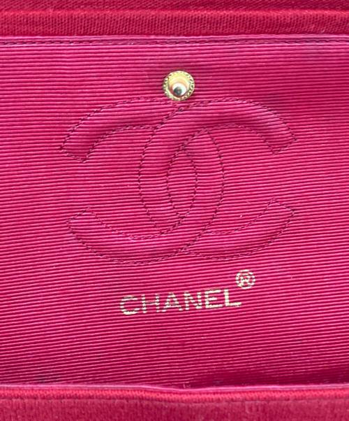 CHANEL（シャネル）CHANEL (シャネル) コットンダブルフラップチェーンショルダーバッグ レッドの古着・服飾アイテム