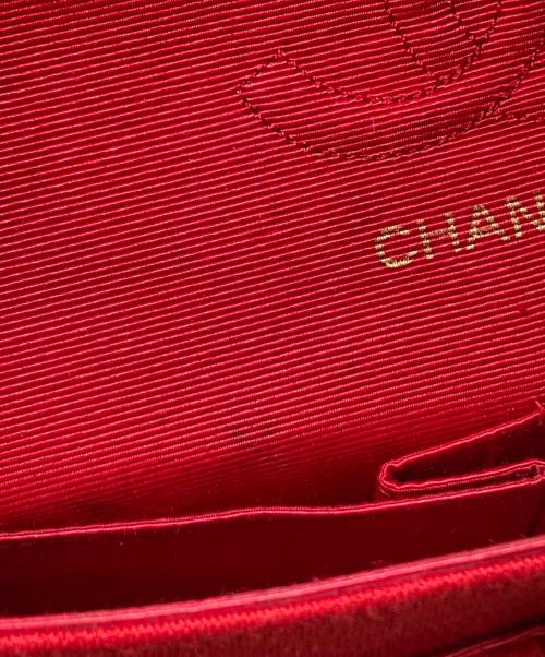 CHANEL（シャネル）CHANEL (シャネル) コットンダブルフラップチェーンショルダーバッグ レッドの古着・服飾アイテム