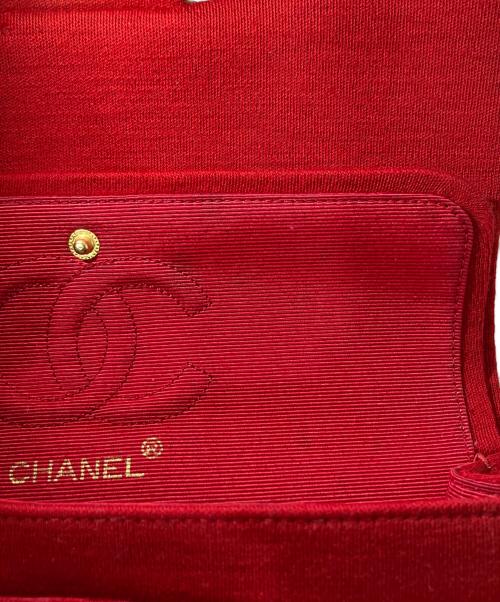 CHANEL（シャネル）CHANEL (シャネル) コットンダブルフラップチェーンショルダーバッグ レッドの古着・服飾アイテム