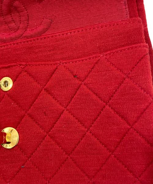 CHANEL（シャネル）CHANEL (シャネル) コットンダブルフラップチェーンショルダーバッグ レッドの古着・服飾アイテム