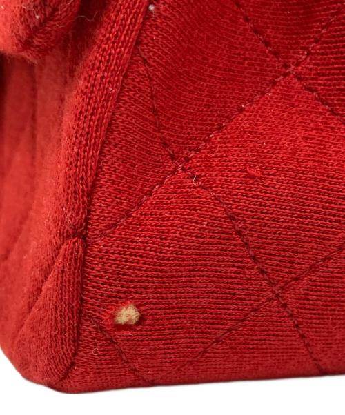 CHANEL（シャネル）CHANEL (シャネル) コットンダブルフラップチェーンショルダーバッグ レッドの古着・服飾アイテム