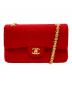 CHANEL（シャネル）の古着「コットンダブルフラップチェーンショルダーバッグ」｜レッド