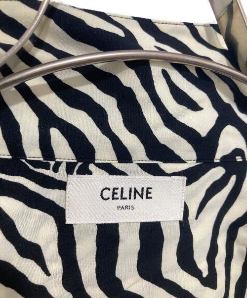 CELINE（セリーヌ）CELINE (セリーヌ) ゼブラオープンカラーシャツ　2C517235S ホワイト サイズ:40の古着・服飾アイテム