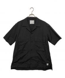 sacai×THOMAS MASON（サカイ×トーマスメイソン）の古着「24SS Thomas Mason cotton poplin shirt トーマスメイソン コットンポプリンシャツ オープンカラーシャツ 24-03365M」｜ブラック