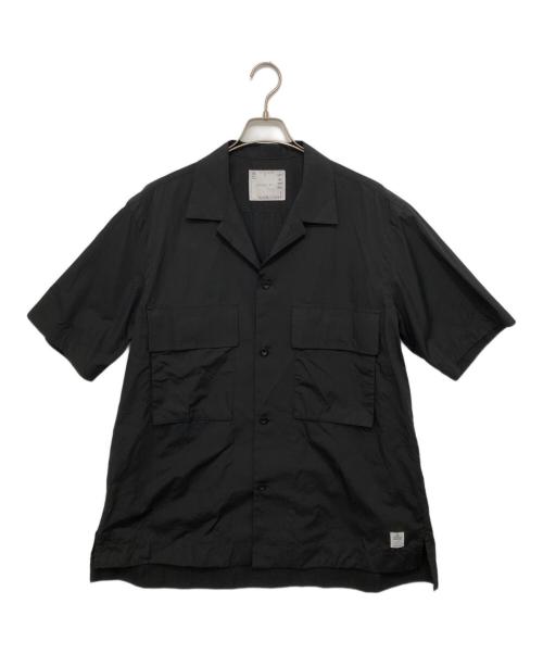 sacai（サカイ）sacai THOMAS MASON (トーマスメイソン) 24SS Thomas Mason cotton poplin shirt トーマスメイソン コットンポプリンシャツ オープンカラーシャツ 24-03365M ブラック サイズ:4の古着・服飾アイテム