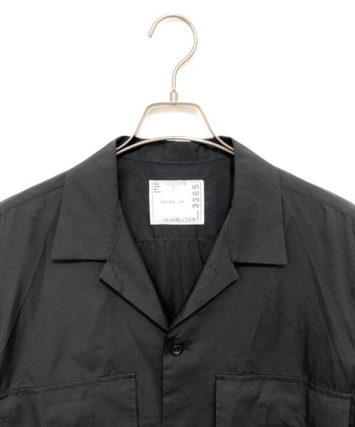 sacai（サカイ）sacai THOMAS MASON (トーマスメイソン) 24SS Thomas Mason cotton poplin shirt トーマスメイソン コットンポプリンシャツ オープンカラーシャツ 24-03365M ブラック サイズ:4の古着・服飾アイテム
