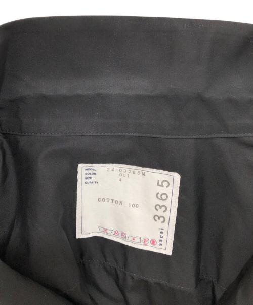 sacai（サカイ）sacai THOMAS MASON (トーマスメイソン) 24SS Thomas Mason cotton poplin shirt トーマスメイソン コットンポプリンシャツ オープンカラーシャツ 24-03365M ブラック サイズ:4の古着・服飾アイテム