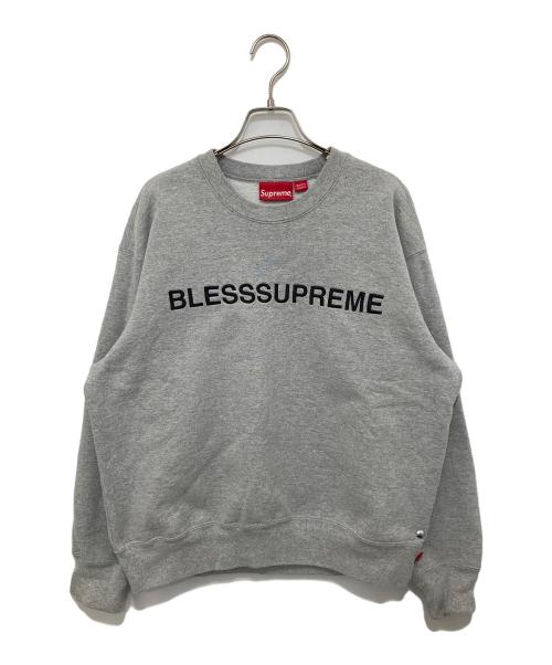 SUPREME（シュプリーム）Supreme (シュプリーム) BLESS (ブレス) Crewneck Heather Grey　BLESSコラボ　クルーネックロゴスウェット グレー サイズ:Sの古着・服飾アイテム