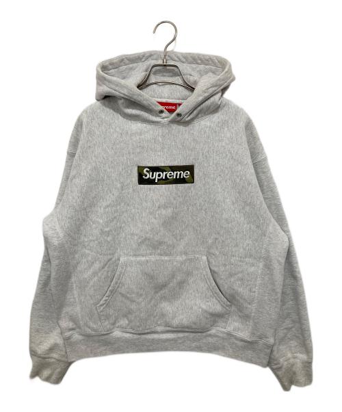 SUPREME（シュプリーム）Supreme (シュプリーム) Box logo Hooded Sweatshirt　迷彩ボックスロゴ　パーカー グレー サイズ:Sの古着・服飾アイテム