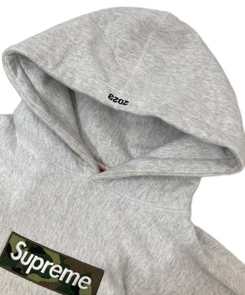 SUPREME（シュプリーム）Supreme (シュプリーム) Box logo Hooded Sweatshirt　迷彩ボックスロゴ　パーカー グレー サイズ:Sの古着・服飾アイテム