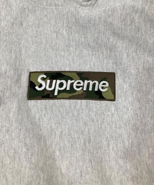 SUPREME（シュプリーム）Supreme (シュプリーム) Box logo Hooded Sweatshirt　迷彩ボックスロゴ　パーカー グレー サイズ:Sの古着・服飾アイテム