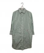 MADISON BLUEマディソンブルー）の古着「OVERSIZED SPLIT TUCK OP STRIPE ストライプ柄 MB231-4006」｜グリーン