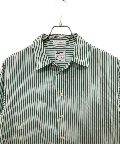 MADISON BLUE（マディソンブルー）MADISON BLUE (マディソンブルー) OVERSIZED SPLIT TUCK OP STRIPE ストライプ柄 MB231-4006 グリーン サイズ:Sの古着・服飾アイテム