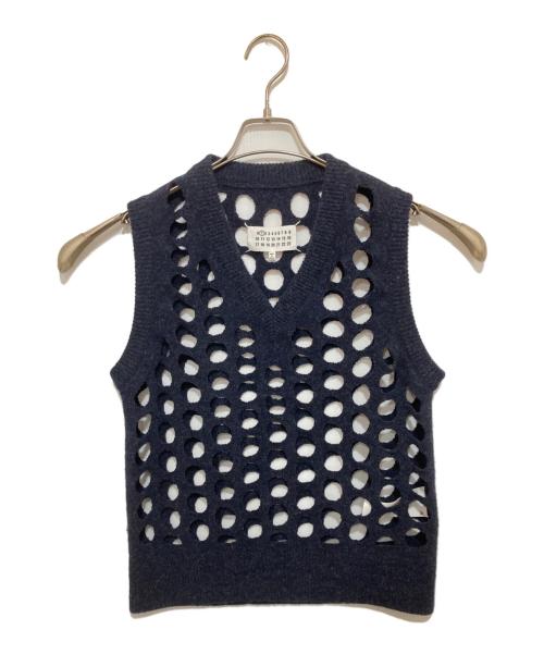 Maison Margiela（メゾンマルジェラ）Maison Margiela (メゾンマルジェラ) パンチング ニットベスト　KNIT VEST　S51HA1064 S17484 ネイビー サイズ:Sの古着・服飾アイテム