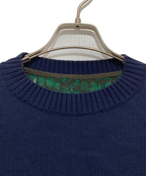 sacai（サカイ）sacai (サカイ) Floral Print Docking Knit Blouse ネイビー サイズ:1の古着・服飾アイテム