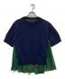 sacai（サカイ）の古着「Floral Print Docking Knit Blouse」｜ネイビー