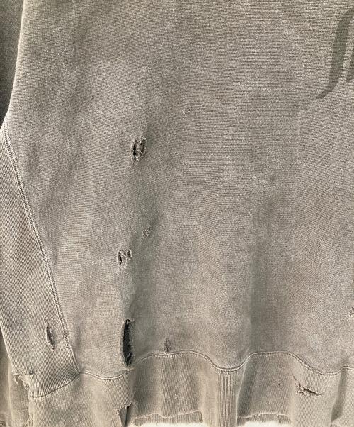 ANCELLM（アンセルム）ANCELLM (アンセルム) CRASH SWEAT SHIRT　ダメージ加工　ロゴプリントスウェット　ANC-CT43 ブラウン サイズ:3の古着・服飾アイテム