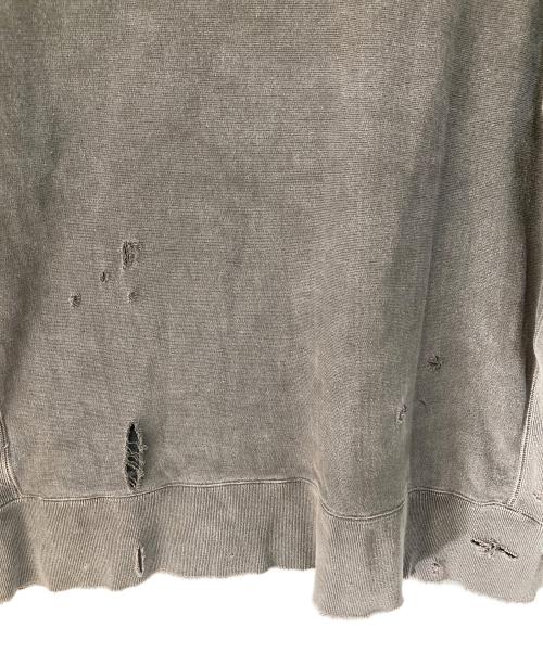 ANCELLM（アンセルム）ANCELLM (アンセルム) CRASH SWEAT SHIRT　ダメージ加工　ロゴプリントスウェット　ANC-CT43 ブラウン サイズ:3の古着・服飾アイテム