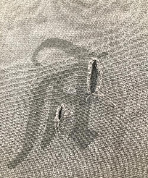 ANCELLM（アンセルム）ANCELLM (アンセルム) CRASH SWEAT SHIRT　ダメージ加工　ロゴプリントスウェット　ANC-CT43 ブラウン サイズ:3の古着・服飾アイテム