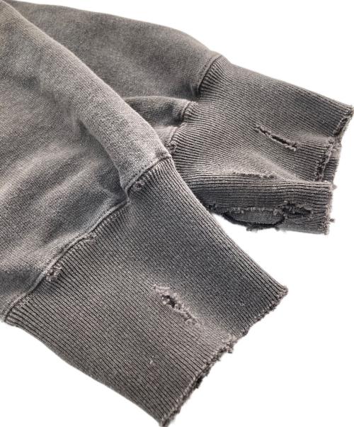 ANCELLM（アンセルム）ANCELLM (アンセルム) CRASH SWEAT SHIRT　ダメージ加工　ロゴプリントスウェット　ANC-CT43 ブラウン サイズ:3の古着・服飾アイテム