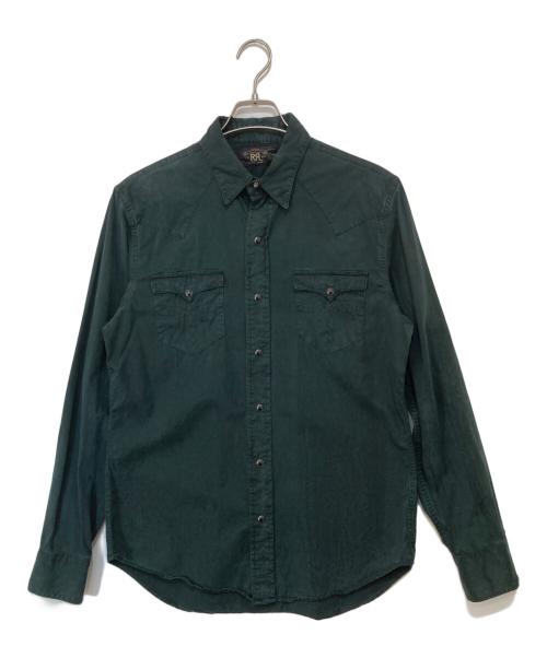 RRL（ダブルアールエル）RRL (ダブルアールエル) コンチョボタン ウエスタンシャツ ブラック サイズ:Mの古着・服飾アイテム