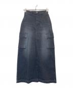 GOOD GRIEF!グッドグリーフ）の古着「CARGO LONG SKIRT　(カーゴロングスカート）L'Appartemen取扱　MXGG13L」｜ブラック