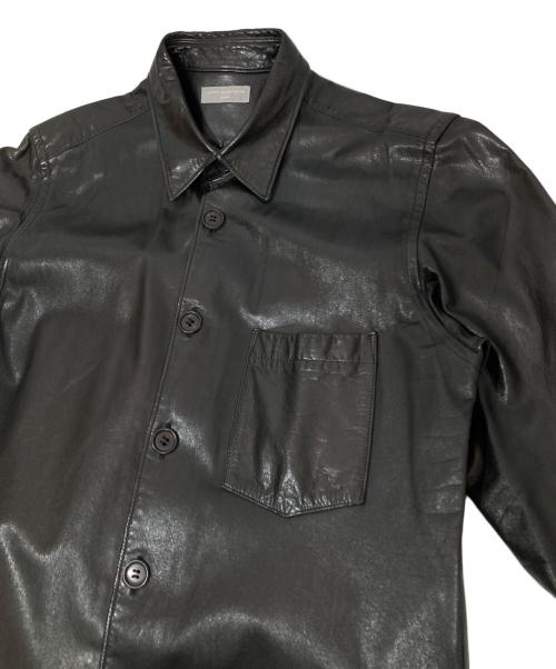 COMME des GARCONS HOMME（コムデギャルソン オム）COMME des GARCONS HOMME (コムデギャルソン オム) レザーシャツジャケット AD2002 田中オム HH-B044 ブラック サイズ:不明の古着・服飾アイテム