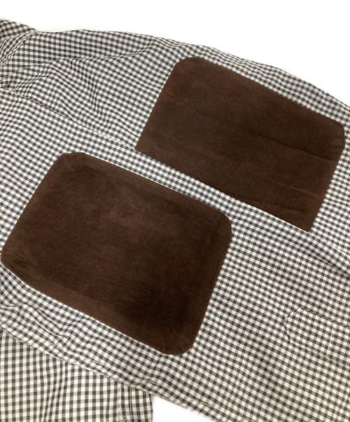 COMME des GARCONS JUNYA WATANABE MAN（コム デ ギャルソン ジュンヤ ワタナベ マン）COMME des GARCONS JUNYA WATANABE MAN エルボーパッチ　切替ギンガムチェックシャツ CHECK SHIRTS　AZ-T026　AD2005 ホワイト サイズ:XLの古着・服飾アイテム