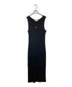 maison kitsuneメゾンキツネ）の古着「ベビーフォックス リブタンクドレス　MW01602KJ0125」｜ブラック