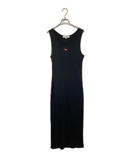 maison kitsune（メゾンキツネ）MAISON KITSUNE (メゾンキツネ) ベビーフォックス リブタンクドレス　MW01602KJ0125 ブラック サイズ:Sの古着・服飾アイテム