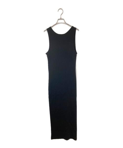 maison kitsune（メゾンキツネ）MAISON KITSUNE (メゾンキツネ) ベビーフォックス リブタンクドレス　MW01602KJ0125 ブラック サイズ:Sの古着・服飾アイテム