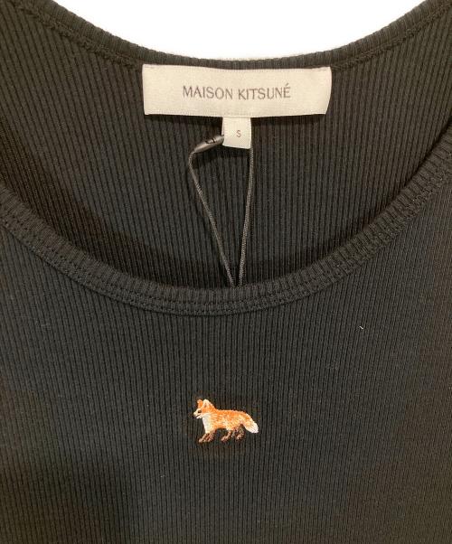maison kitsune（メゾンキツネ）MAISON KITSUNE (メゾンキツネ) ベビーフォックス リブタンクドレス　MW01602KJ0125 ブラック サイズ:Sの古着・服飾アイテム