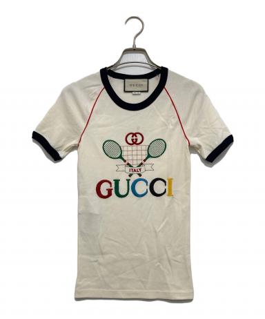 GUCCI Tシャツ　テニスロゴ刺繍 中古・古着通販】GUCCI (グッチ) テニス コットンジャージーTシャツ