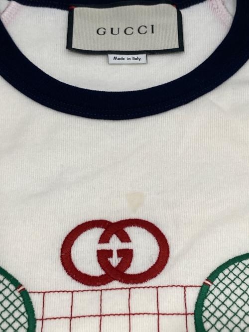 GUCCI（グッチ）GUCCI (グッチ) テニス コットンジャージーTシャツ ホワイト サイズ:XSの古着・服飾アイテム