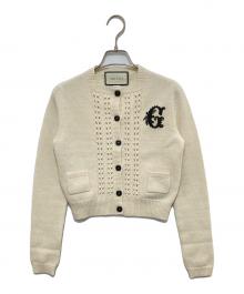 GUCCI（グッチ）の古着「Gエンブロイド スクエアネックカーディガン　642067 XKBKC」｜アイボリー