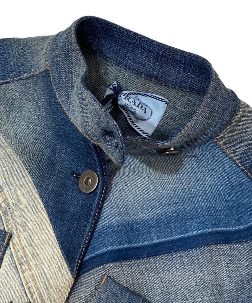 PRADA（プラダ）PRADA (プラダ) パッチワーククロップドデニムジャケット　GFB267 S202 インディゴ サイズ:SIZE 38の古着・服飾アイテム