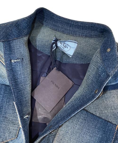 PRADA（プラダ）PRADA (プラダ) パッチワーククロップドデニムジャケット　GFB267 S202 インディゴ サイズ:SIZE 38の古着・服飾アイテム